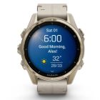 Смарт-часы Garmin fenix 8 43mm, AMOLED, Saph, SftGldSS/FogGryLeatherBnd, Excl, GPS (010-02903-40)