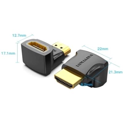 Переходник HDMI F to HDMI M 90° 4K 60Hz PVC Vention (AIOB0)