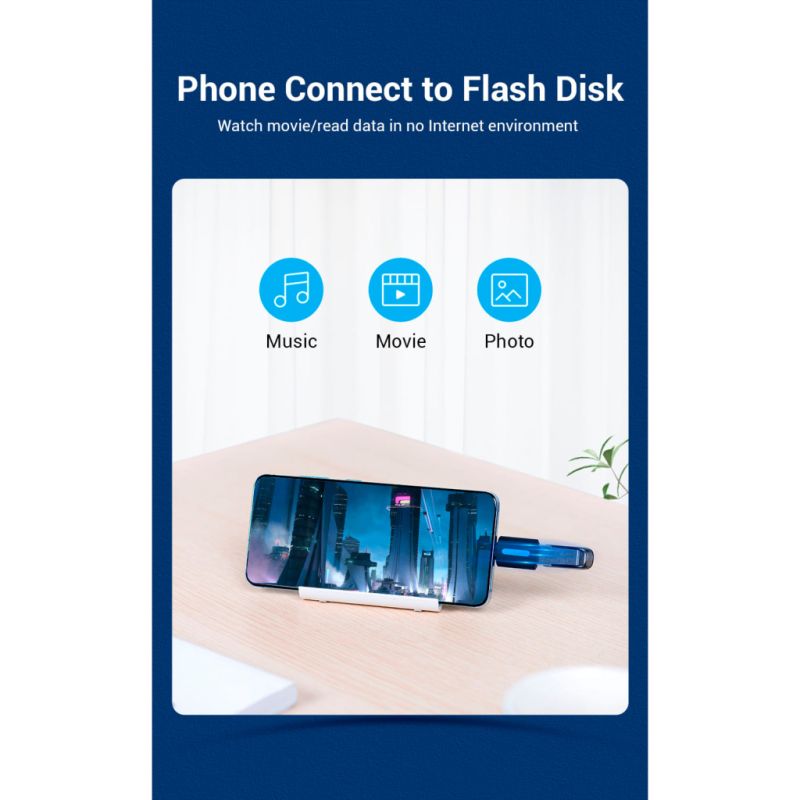 Переходник OTG USB 2.0 AF to USB-C Vention (CDTB0)