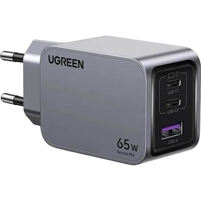 Зарядний пристрій Ugreen 3xUSB 65W (2хUSB-C+USB-A) Gan Nexode Pro X755 (25871)