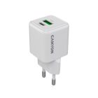 Зарядное устройство Canyon CU20AC GaN 20W 1xPD 1xQC EU White (CNS-CUW20AC)