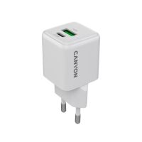 Зарядное устройство Canyon CU20AC GaN 20W 1xPD 1xQC EU White (CNS-CUW20AC)