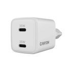 Зарядное устройство Canyon CU35CC GaN 35W 2xPD EU White (CNS-CUW35CC)