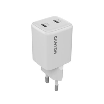 Зарядное устройство Canyon CU35CC GaN 35W 2xPD EU White (CNS-CUW35CC)