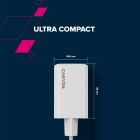 Зарядное устройство Canyon CU65ACC GaN 65W 2xPD 1xQC EU White (CNS-CUW65ACC)