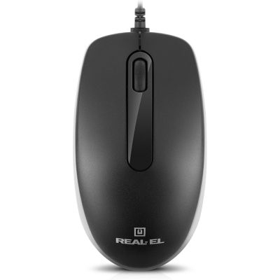 Мишка REAL-EL RM-215 USB Black/Gray (EL123200037)