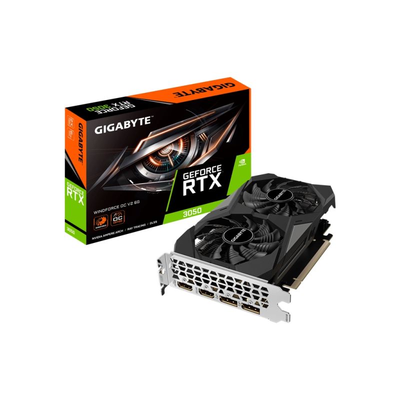 Видеокарта GIGABYTE GeForce RTX3050 6Gb WINDFORCE OC V2 (GV-N3050WF2OCV2-6GD)