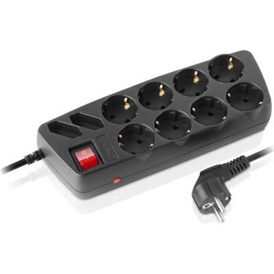 Сетевой фильтр питания REAL-EL REAL-EL RS-10 Protect, 1.8m, black (EL122300038)