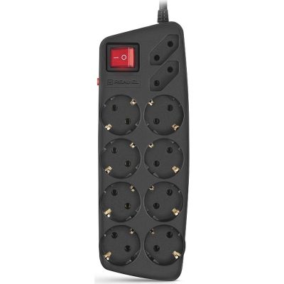 Сетевой фильтр питания REAL-EL REAL-EL RS-10 Protect, 5m, black (EL122300040)