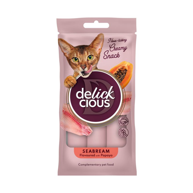 Лакомство для котов Delickcious Дорада с добавлением папаи 4 х 15 г (4820269141612)