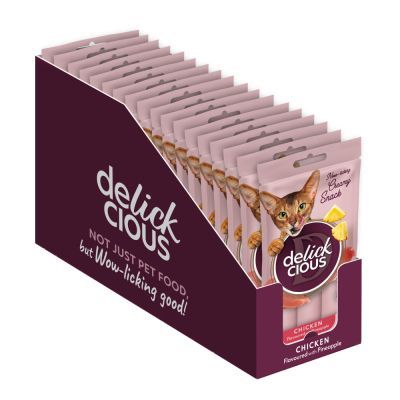 Лакомство для котов Delickcious Курица с добавлением ананаса 4 х 15 г (4820269141629)