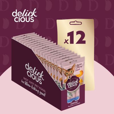 Лакомство для котов Delickcious Сардина с добавлением тыквы 4 х 15 г (4820269141636)