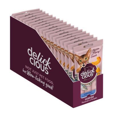 Лакомство для котов Delickcious Сардина с добавлением тыквы 4 х 15 г (4820269141636)