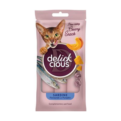 Лакомство для котов Delickcious Сардина с добавлением тыквы 4 х 15 г (4820269141636)