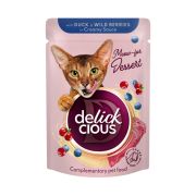 Влажный корм для кошек Delickcious Хлопья с кроликом и тропическими фруктами в сливочном соусе 80 г (4820269141841) (12 шт)