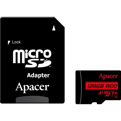 Карта пам\'яті Apacer 128GB microSD class 10 UHS-I V10 A1 (AP128GMCSX10UB-R)