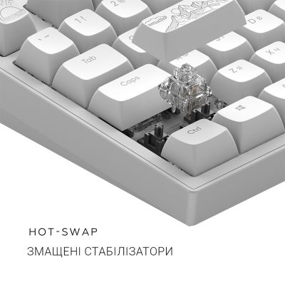 Клавіатура Dark Project ALU81 Terra Nostra PBT RGB Mech G3MS Moonstone White (DPKB_NOSTRA_81_ANSI_WHITE_UA)
