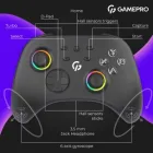 Геймпад GamePro (GPX13B) 2.4G/BT 5.1/USB/PC/iOS/Android RGB Black (GPX13B)