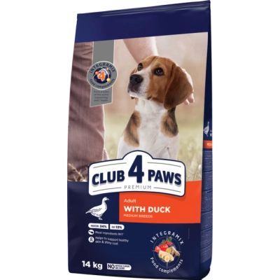 Сухой корм для собак Club 4 Paws Премиум Для средних пород С уткой 14 кг (4820269143043)