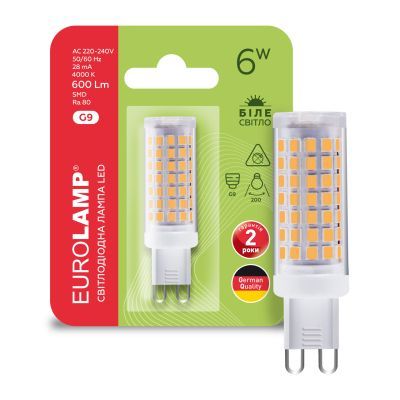 Лампочка Eurolamp LED G9 6W 600Lm 4000K (LED-G9-0640(220))