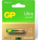 Батарейка Gp AAA LR03 Ultra Alkaline * 4 (24AU21-SB4 / 4891199218255)