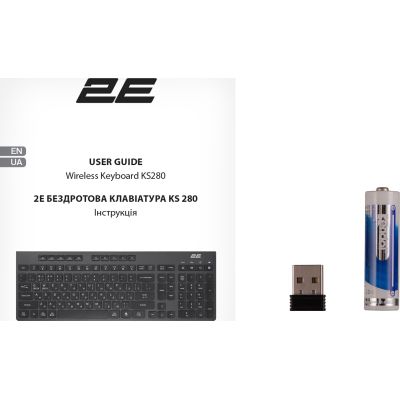 Клавиатура 2E KS280 Wireless/Bluetooth Black-Gray (2E-KS280WBGR_UA)