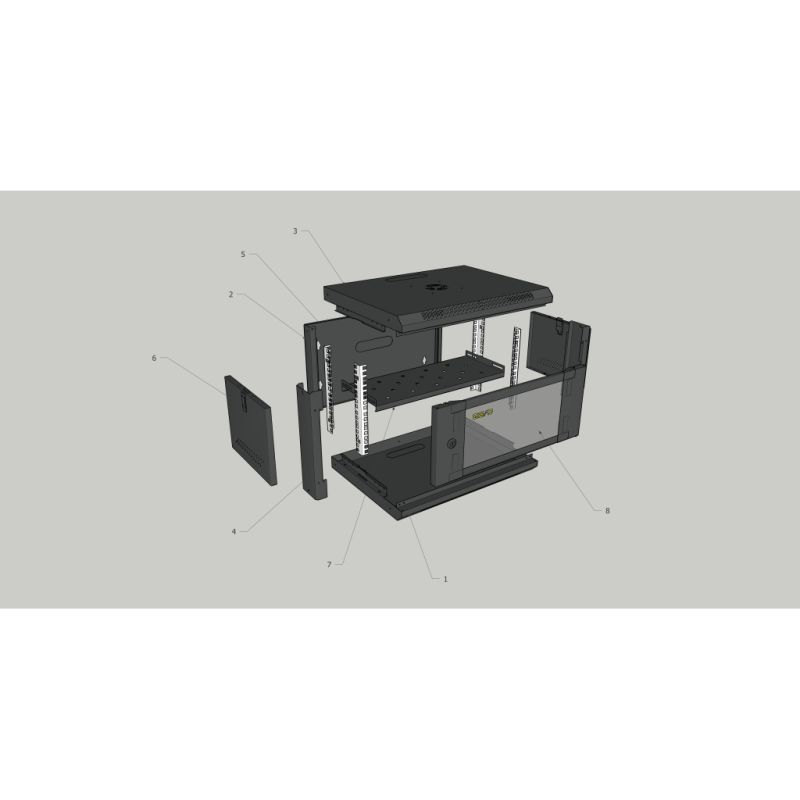 Шкаф настенный GEAR 4U 19'' 600x600x280 мм, black (GWMSN-4U-600-600)
