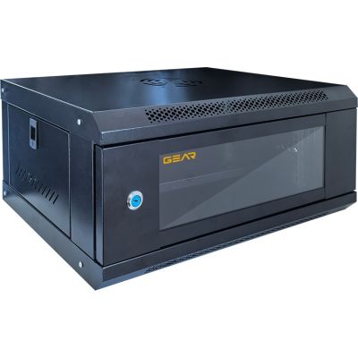 Шкаф настенный GEAR 4U 19'' 600x600x280 мм, black (GWMSN-4U-600-600)