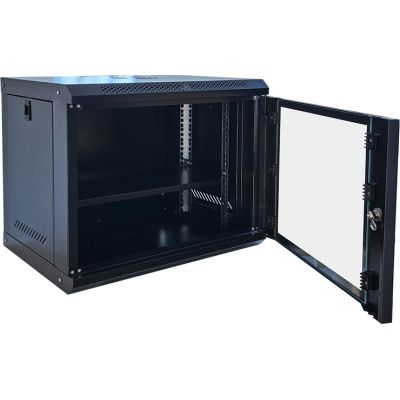 Шкаф настенный GEAR 9U 19\'\' 600x600x500 мм, + полка 19", black (GWMSN-9U-600-600)