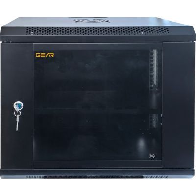 Шкаф настенный GEAR 9U 19\'\' 600x600x500 мм, + полка 19", black (GWMSN-9U-600-600)