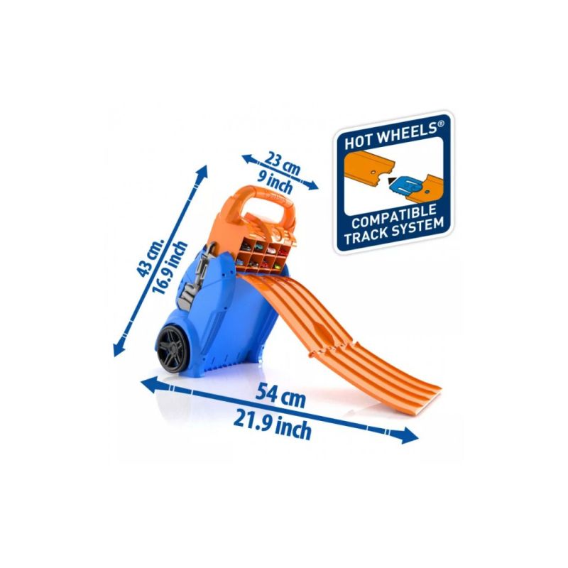 Автотрек Hot Wheels Портативный трек-контейнер с 4 равнобедренными дорожками (HWCC14)