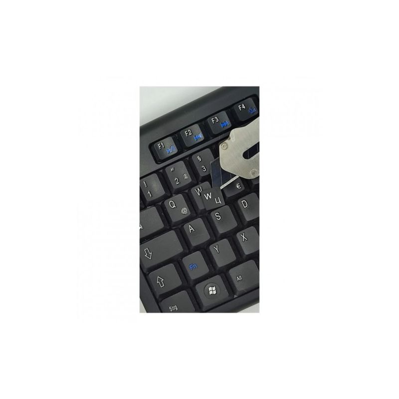 Наклейка на клавіатуру BestKey непрозора чорна, 68, срібний (BK13SIL/021)