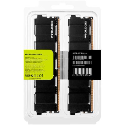 Модуль пам\'яті для комп\'ютера DDR4 16GB (2x8GB) 3200 MHz Black Prologix (PRO16GB3200B4K)