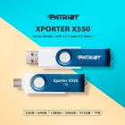 USB флеш накопитель Patriot 64GB Xporter X550 USB 3.2/Type-C (PS64GX550AAD)