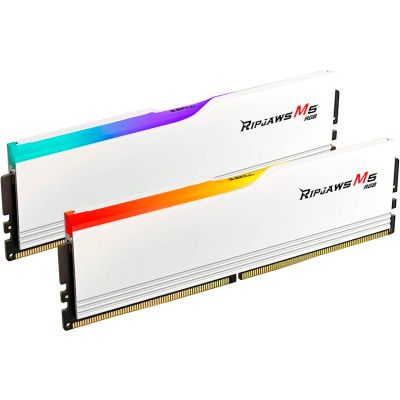 Модуль пам\'яті для комп\'ютера DDR5 64GB (2x32GB) 6400 MHz Ripjaws M5 RGB Matte White G.Skill (F5-6400J3239G32GX2-RM5RW)