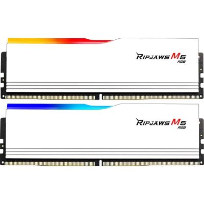 Модуль пам\'яті для комп\'ютера DDR5 64GB (2x32GB) 6400 MHz Ripjaws M5 RGB Matte White G.Skill (F5-6400J3239G32GX2-RM5RW)