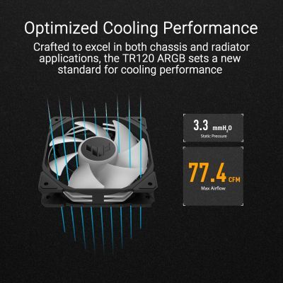 Кулер для корпуса ASUS TUF GAMING TR120 FAN ARGB BLACK (90DA0090-B09000)