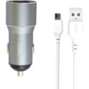 Зарядное устройство XO TZ09 2.4A/2 USB + cable microUSB Grey (XO-TZ09M-GR)