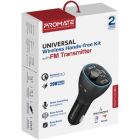 FM модулятор Promate PowerTune 38w USB-A OTG/USB-A QC3.0/USB-C PD Black (powertune-38w.black)