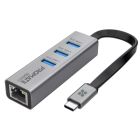 Концентратор Promate USB Hub 4 ports (gigahub-c.grey) (gigahub-c.grey)
