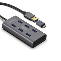 Концентратор Promate USB Hub 7 ports (ezhub-7.grey) (ezhub-7.grey)
