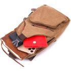 Сумка Vintage Чоловіча через плече з кабелем USB текстильна Коричнева (21222)