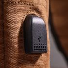 Сумка Vintage Чоловіча через плече з кабелем USB текстильна Коричнева (21222)