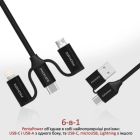Дата кабель USB 2.0 AM to Lightning + Micro 5P + USB-C (pentapower.black) Promate (pentapower.black)