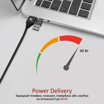 Дата кабель USB 2.0 AM to Lightning + Micro 5P + USB-C (pentapower.black) Promate (pentapower.black)