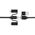 Дата кабель USB 2.0 AM to Lightning + Micro 5P + USB-C (pentapower.black) Promate (pentapower.black)