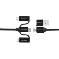 Дата кабель USB 2.0 AM to Lightning + Micro 5P + USB-C (pentapower.black) Promate (pentapower.black)