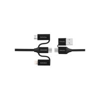 Дата кабель USB 2.0 AM to Lightning + Micro 5P + USB-C Promate (pentapower.black)
