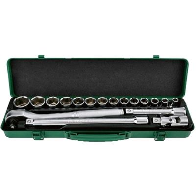 Набір інструментів Toptul з тріскачкою 1/2" 18шт. (GCAD1821)