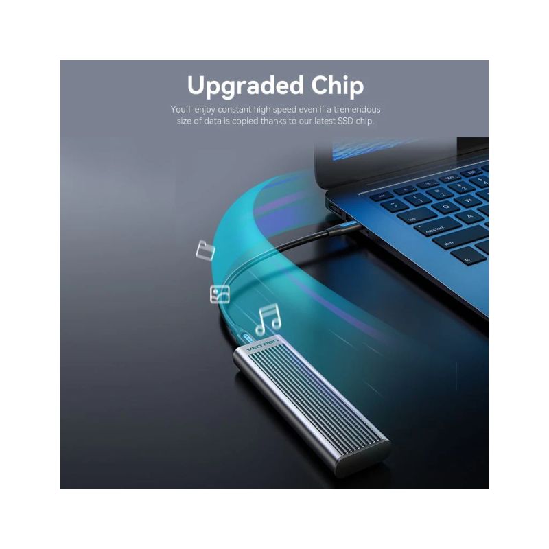 Карман внешний Vention SSD M.2 (NVME) M-key USB Type-C 3.2 10Gbps Heat Sink Aluminum (KPKH0)